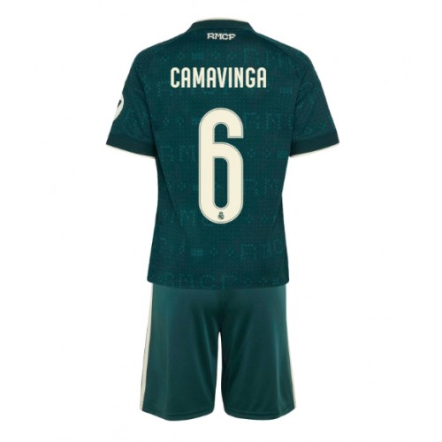 Dres Real Madrid Eduardo Camavinga #6 Gostujuci za djecu 2026-27 Kratak Rukav (+ kratke hlače)